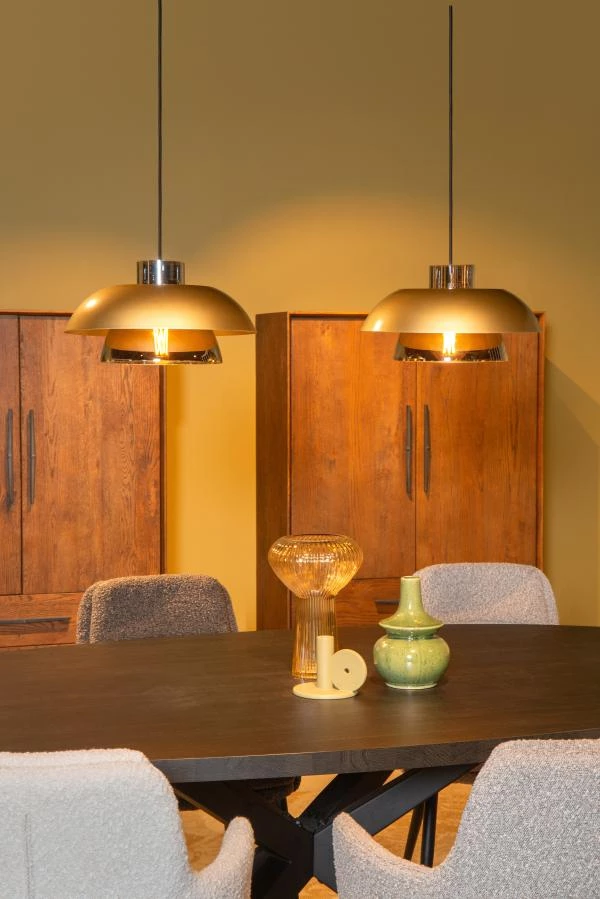 Lucide AVONMORE - Hanglamp - Ø 40 cm - 1xE27 - Mat Goud / Messing - sfeer 1